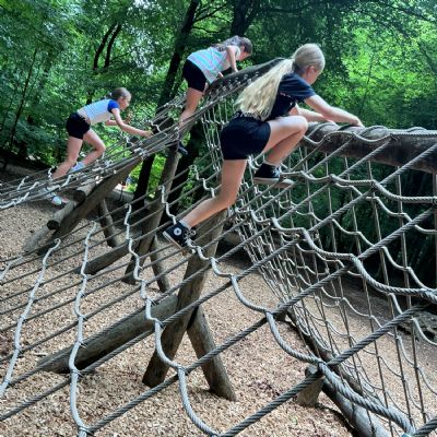 Children on climbing frame